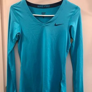 Long sleeve Nike Pro. Teal